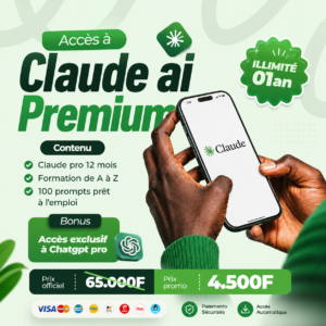 Claude ia -Accès premium 12 mois